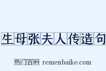 生母张夫人传造句是什么意思的图片